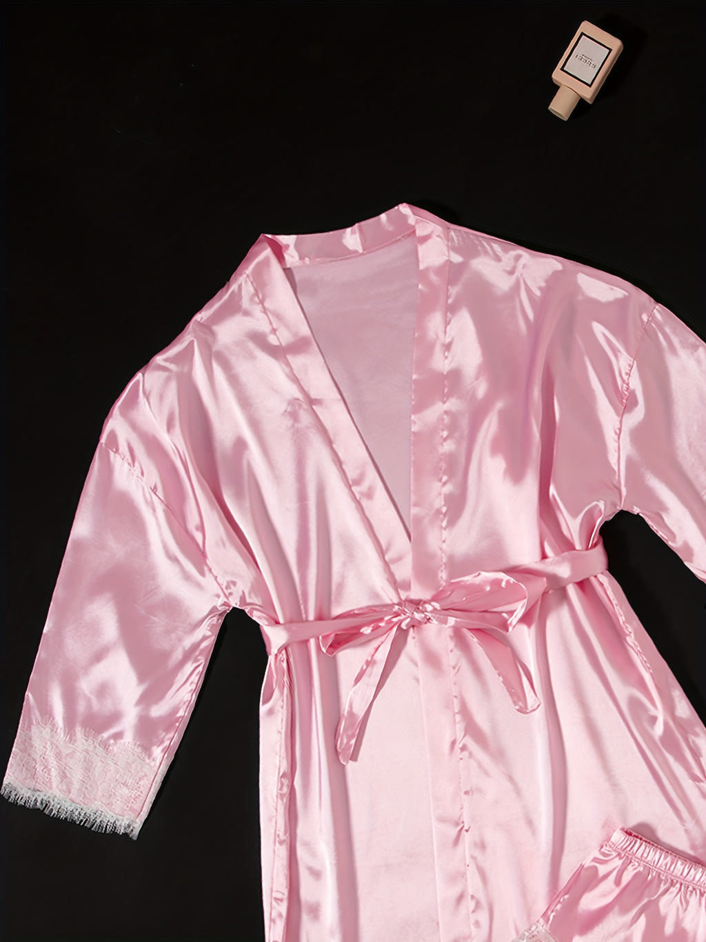 Three-Piece Elegant Solid Satin Lounge Set