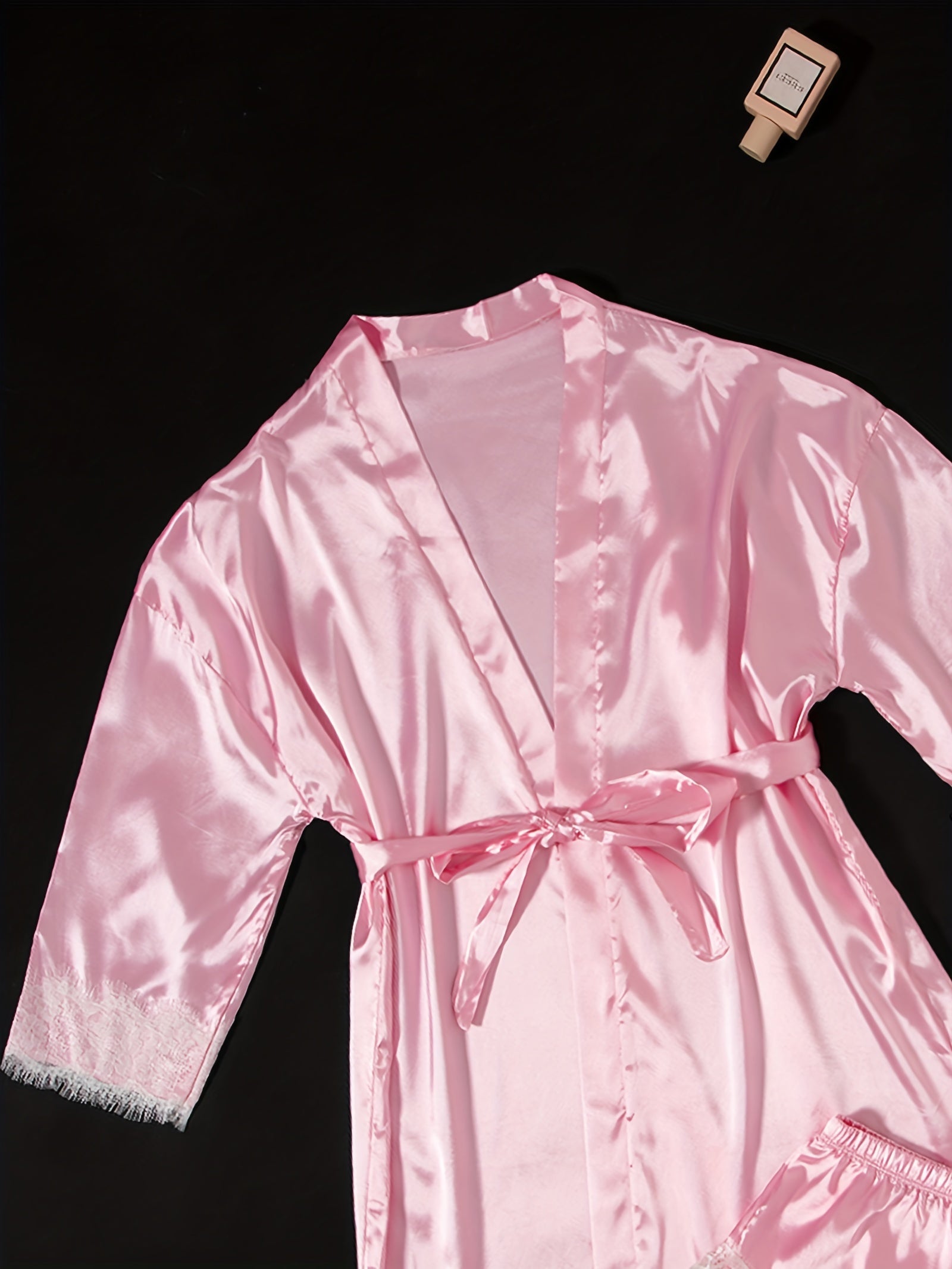 Three-Piece Elegant Solid Satin Lounge Set