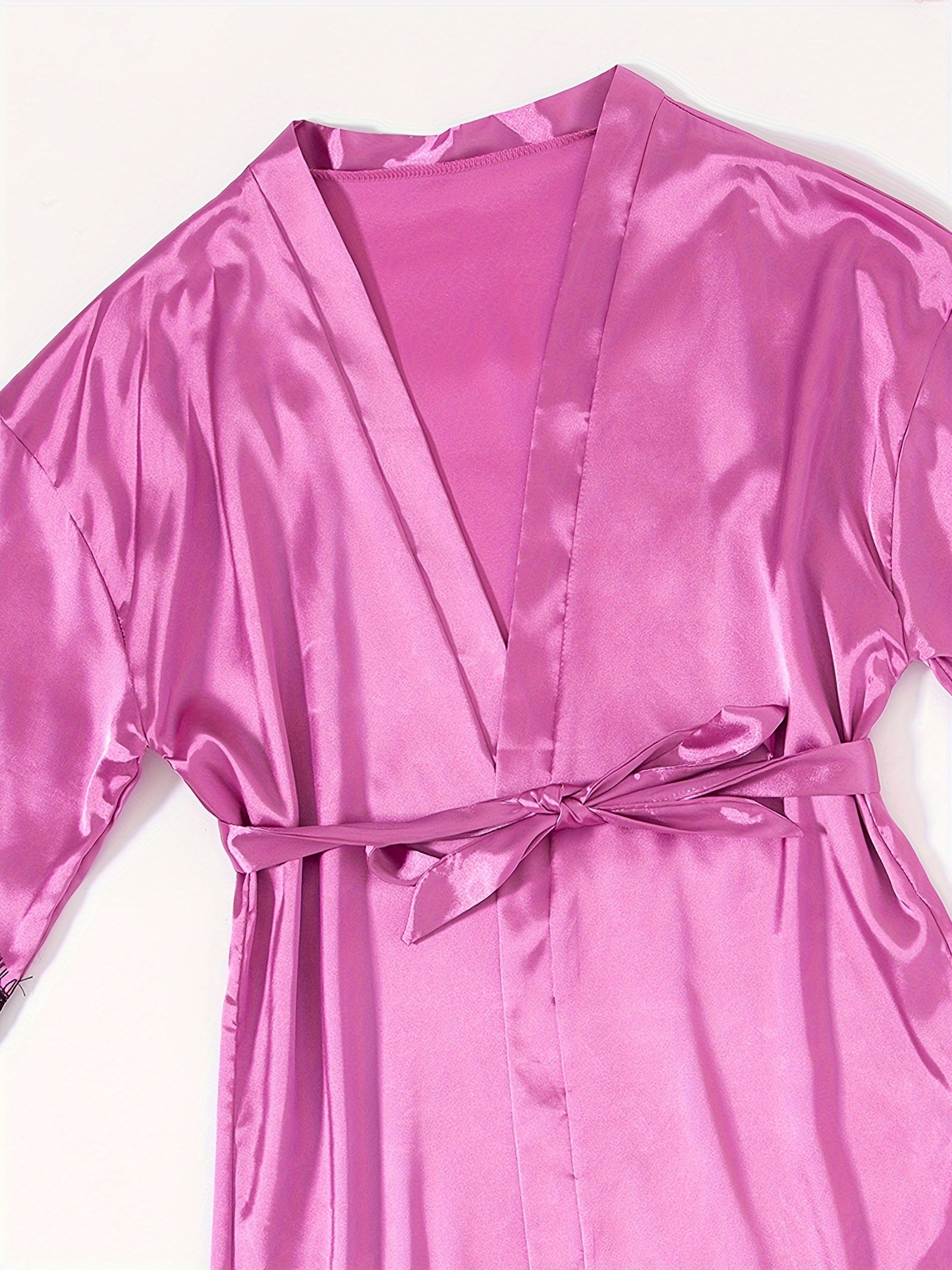 Three-Piece Elegant Solid Satin Lounge Set