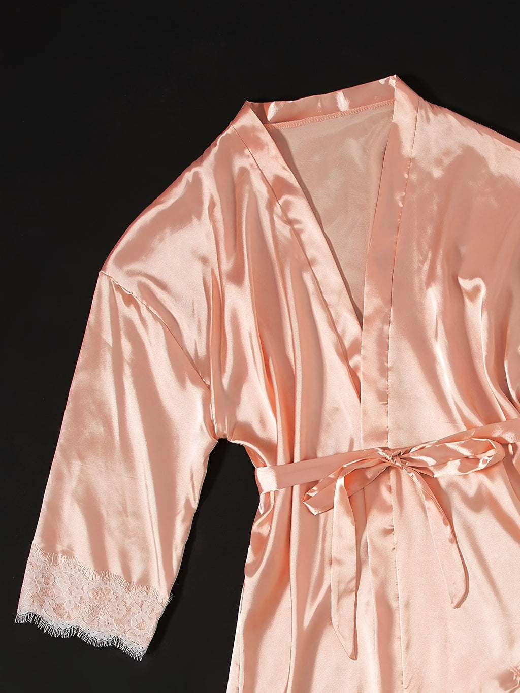 Three-Piece Elegant Solid Satin Lounge Set