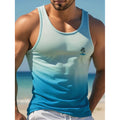Hawaii Beach Beach Resort Casual Crew-neck Men's Tank Top Street Fashion Harajuku Fresh Coconut Print Men's Casual Tank Top