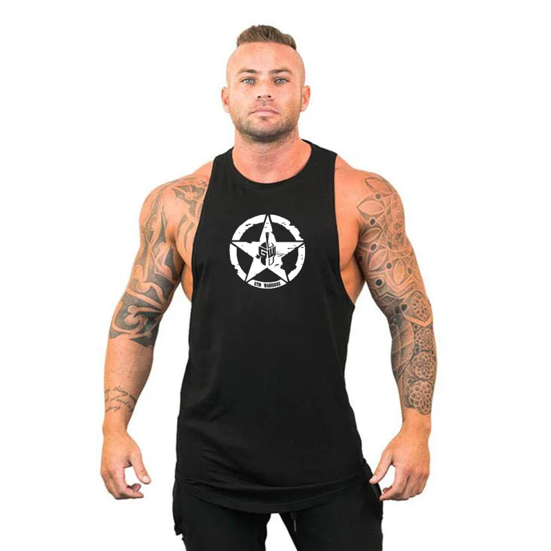Gym Warriors Cotton Gym Tank Tops Men Sleeveless Tanktops For Boy Bodybuilding Clothing Undershirt Fitness Stringer workout Vest