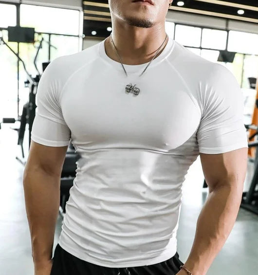 Fitness Mens T Shirt Short Sleeve Muscle Joggers Bodybuilding Tshirt