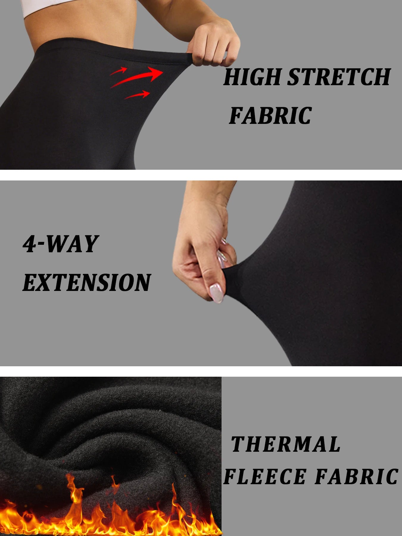 Women's thermal fleece lined leggings. Super soft Low Rise design perfect for yoga, running and Winter activities