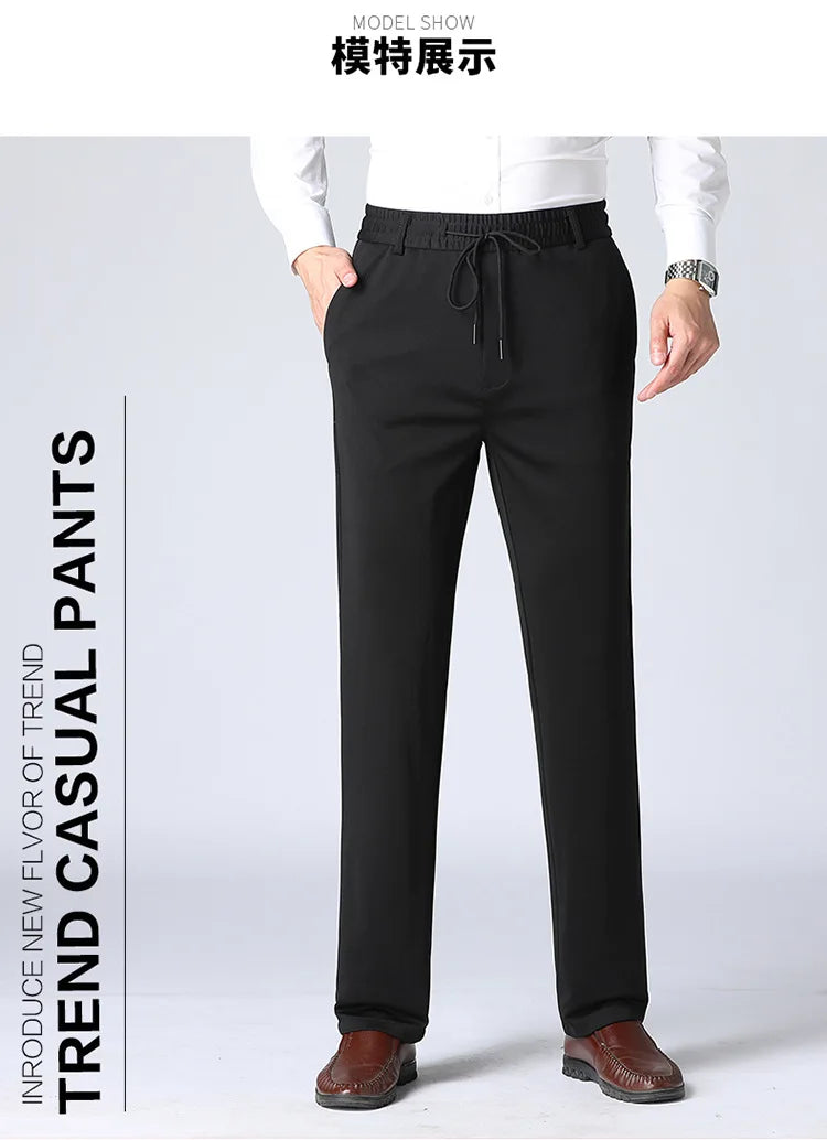 Men's Oversize Business Pants New Elastic Waist Formal Trousers Plus size