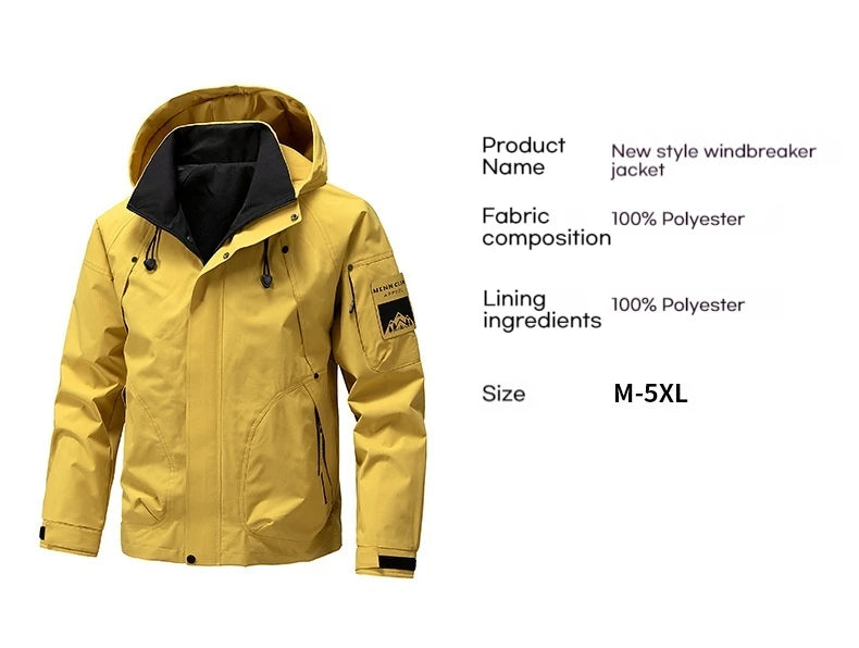 Windbreaker Cargo Jackets For Men Motorcycle Military Clothing Waterproof Male Hooded Jacket Camping Outdoor Hiking Men's Coat