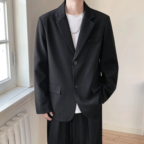 2025 Men Handsome Casual Blazers Men Leisure Loose Suit Jackets Trendy Male Daily Streetwear All-Match Korean Suit Black Blazer