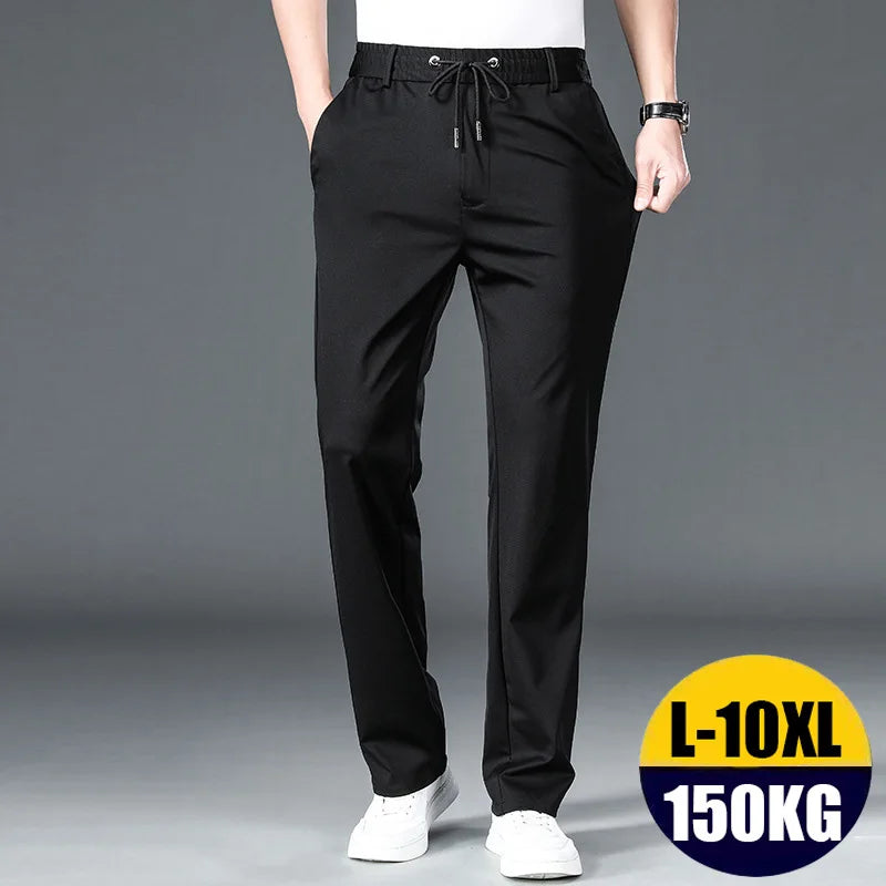 Men's Oversize Business Pants New Elastic Waist Formal Trousers Plus size