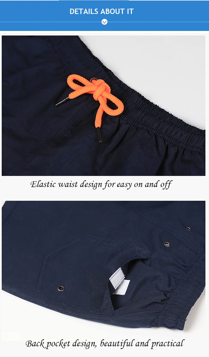 Men's Swimming Quick-Drying Beach Shorts Unisex Sports Surfboard Shorts Lined Beach Shorts Men's Full Standard