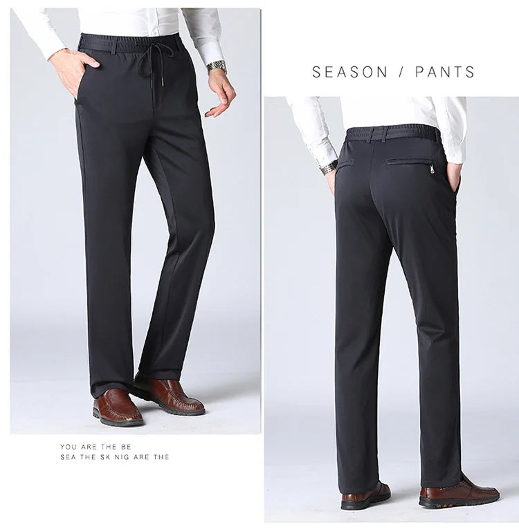 Men's Oversize Business Pants New Elastic Waist Formal Trousers Plus size