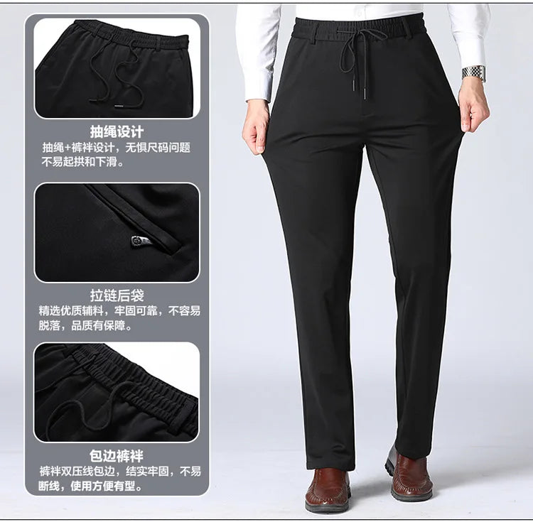 Men's Oversize Business Pants New Elastic Waist Formal Trousers Plus size