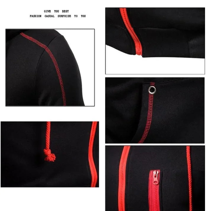 Men's casual zipper jacket hooded jumper + sweatpants