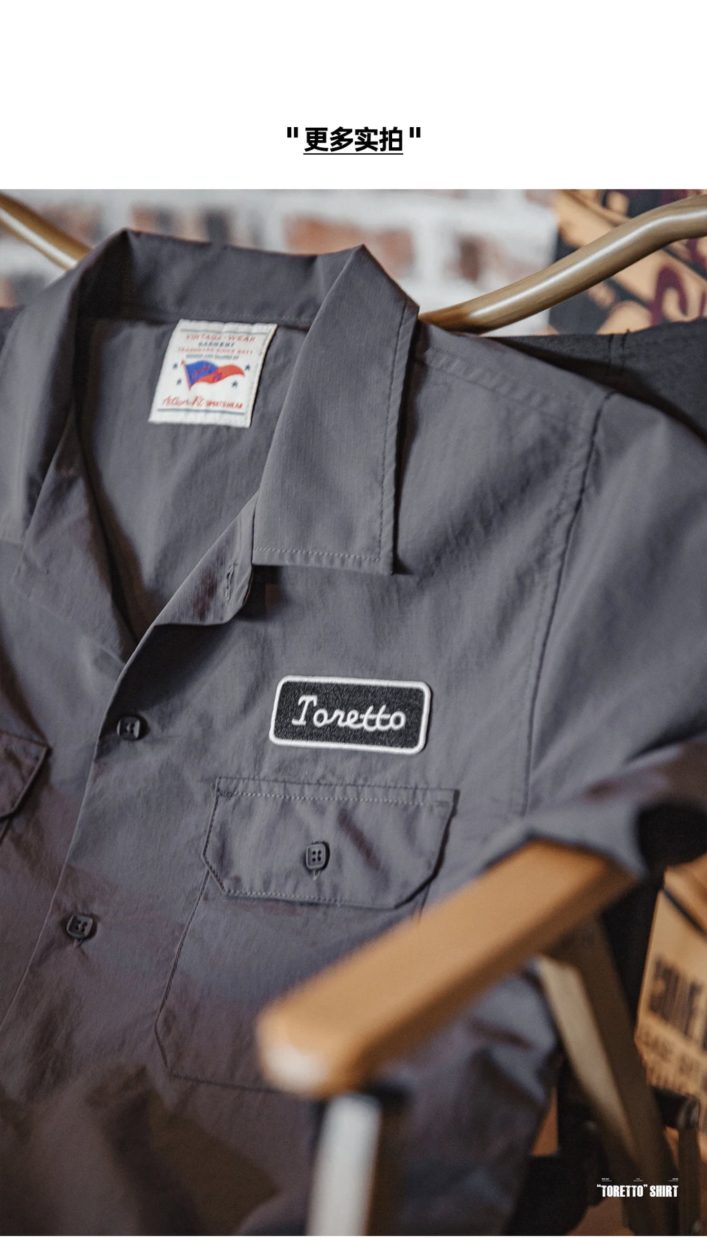 Maden Retro Toretto Short-sleeved Shirt Dark Gray Single-Breasted Large Size Lapel Thin Shirt for Men's Summer Tops