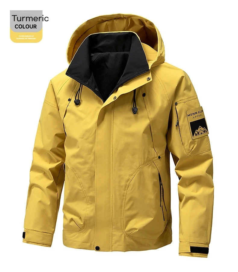 Windbreaker Cargo Jackets For Men Motorcycle Military Clothing Waterproof Male Hooded Jacket Camping Outdoor Hiking Men's Coat