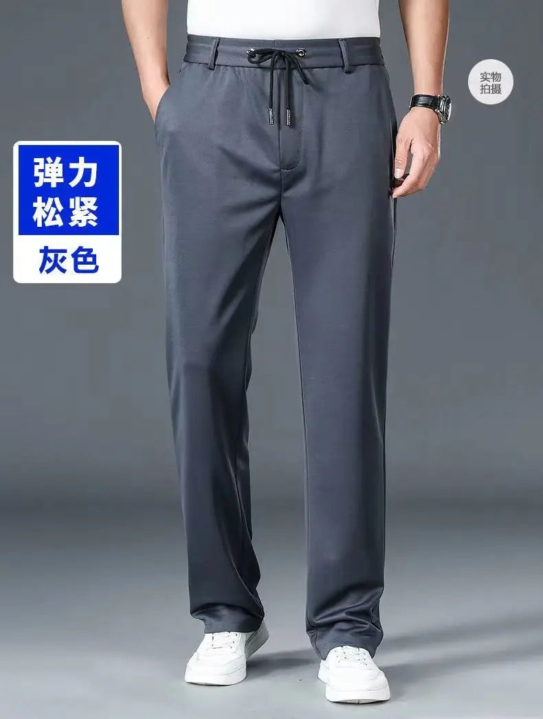 Men's Oversize Business Pants New Elastic Waist Formal Trousers Plus size