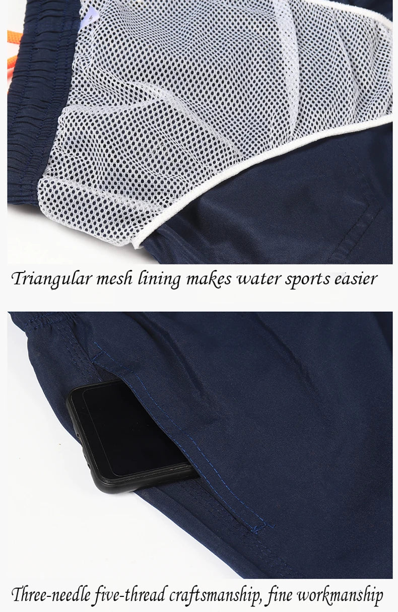 Men's Swimming Quick-Drying Beach Shorts Unisex Sports Surfboard Shorts Lined Beach Shorts Men's Full Standard