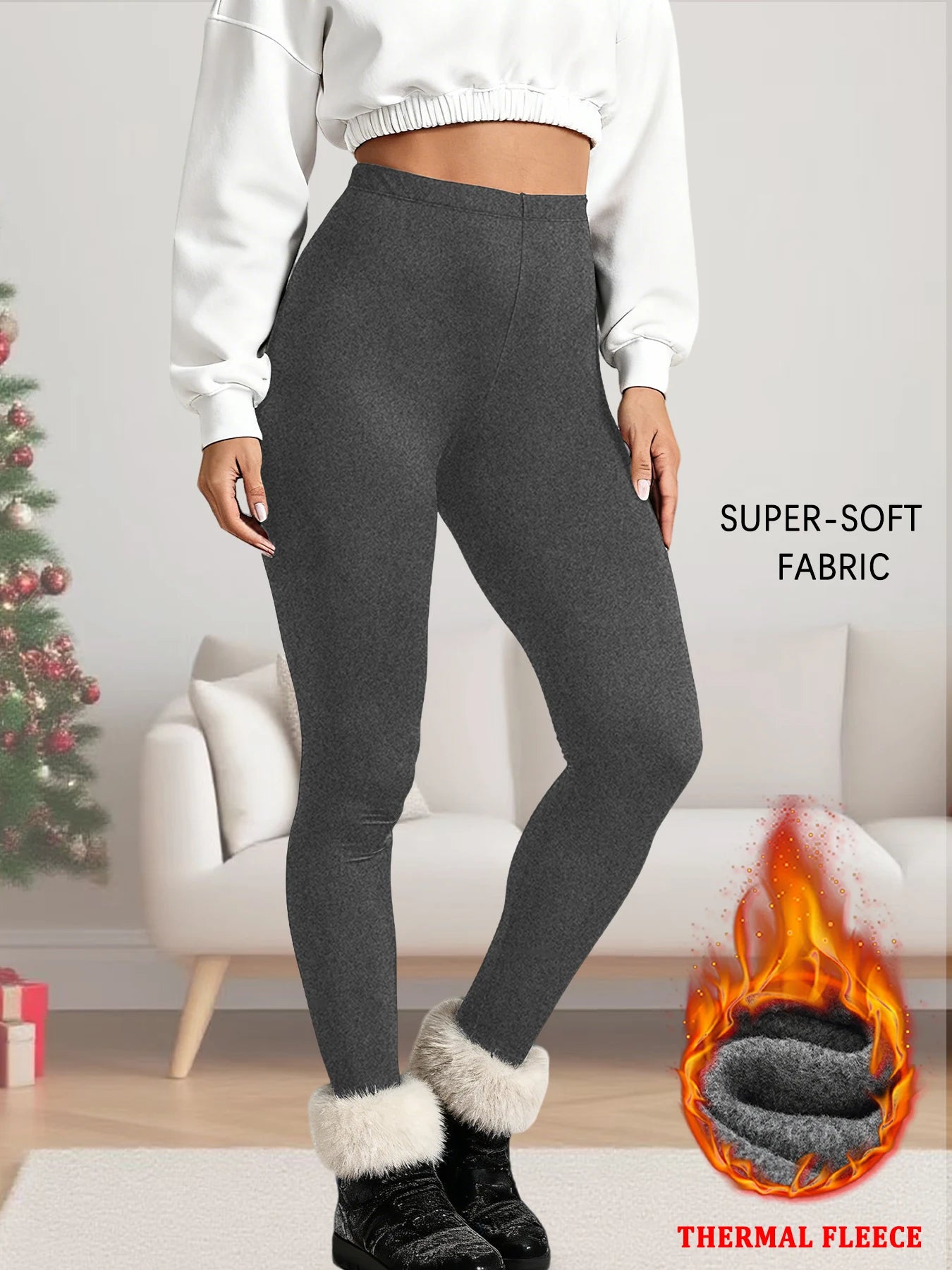 Women's thermal fleece lined leggings. Super soft Low Rise design perfect for yoga, running and Winter activities
