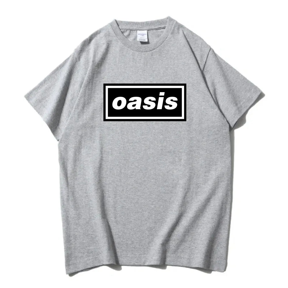 Hip Hop Streetwear Live'25 Oasis-s Band Tshirts Round Neck Cotton Unisex Tee-shirt Summer Casual Graphic Printing T-shirt Male