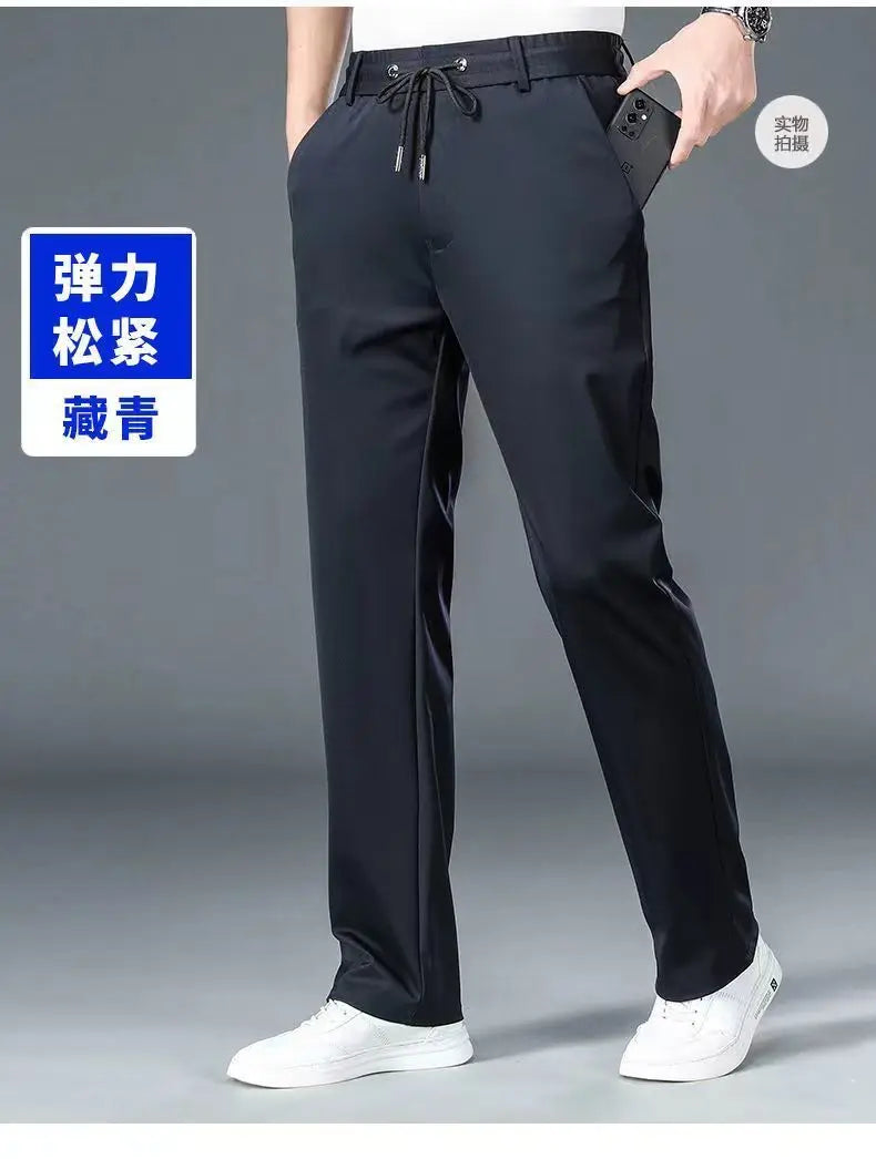 Men's Oversize Business Pants New Elastic Waist Formal Trousers Plus size