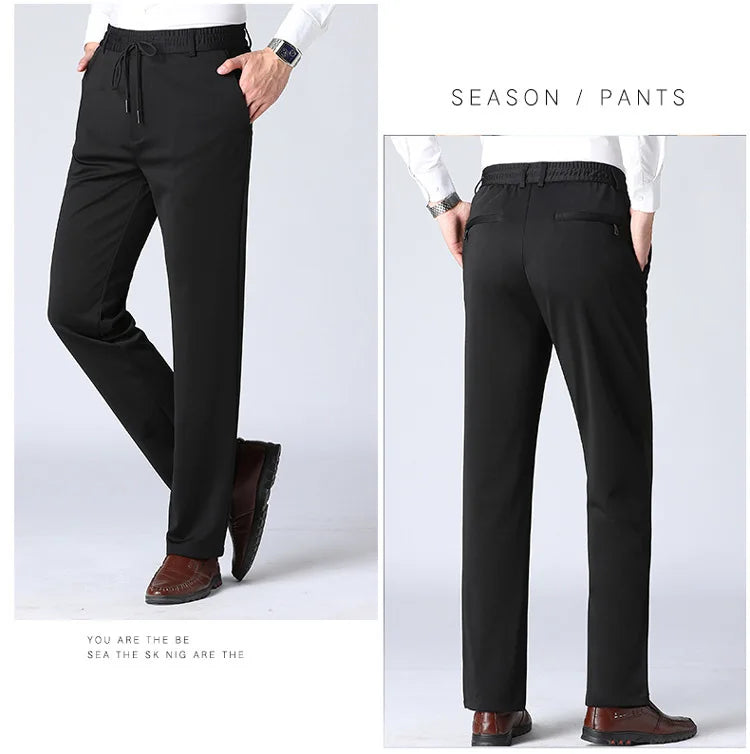 Men's Oversize Business Pants New Elastic Waist Formal Trousers Plus size