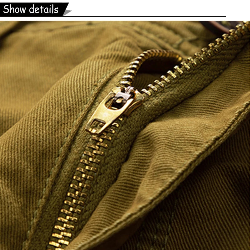 New Men Summer Outdoor Leisure Buttons Cargo Style Shorts Men Solid Straight Cotton Comfortable Fashion Design Short Pants Male